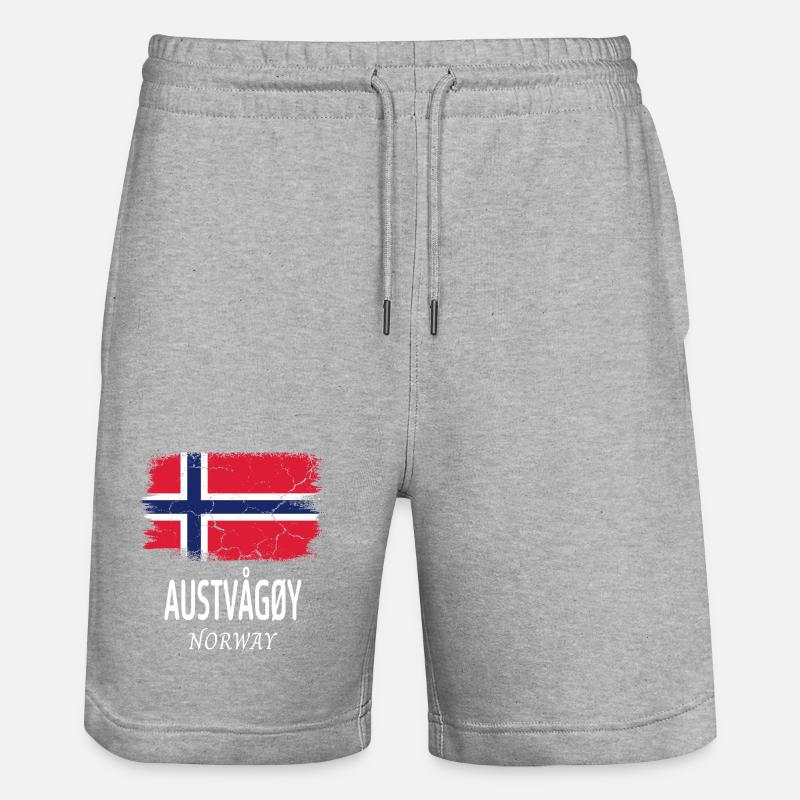 AUSTVÅGØY - Short de jogging bio TRAINER Stanley/Stella unisexe - gris chiné