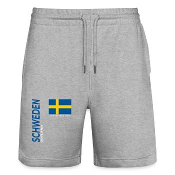 Gotland - Stanley/Stella Trainer Unisex Organic Jogging Shorts - heather grey - Front - Nik (191cm) & Marisol (170cm)