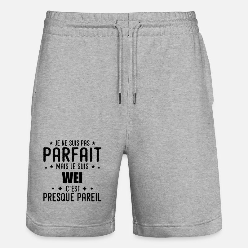 Wei : authentique, imparfait, top, perfection - Short de jogging bio TRAINER Stanley/Stella unisexe - gris chiné