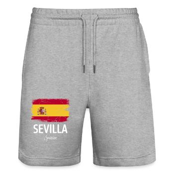 Séville - Short de jogging bio TRAINER Stanley/Stella unisexe - gris chiné - Devant - Nik (191cm) & Marisol (170cm)