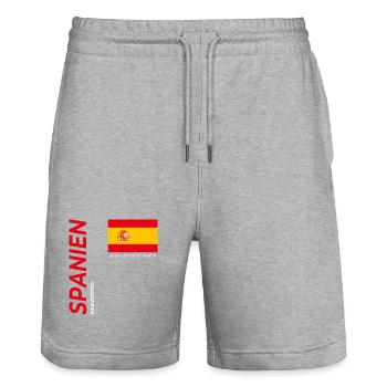 Madrid - Stanley/Stella Unisex Bio Joggingshorts Trainer  - Grau meliert - Vorne - Nik (191cm) & Marisol (170cm)