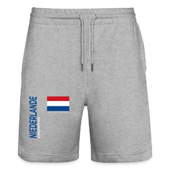 Eindhoven - Stanley/Stella Trainer Unisex Organic Jogging Shorts - heather grey - Front - Nik (191cm) & Marisol (170cm)