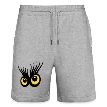 Eyes - Stanley/Stella Trainer Unisex Organic Jogging Shorts - heather grey - Front - Nik (191cm) & Marisol (170cm)