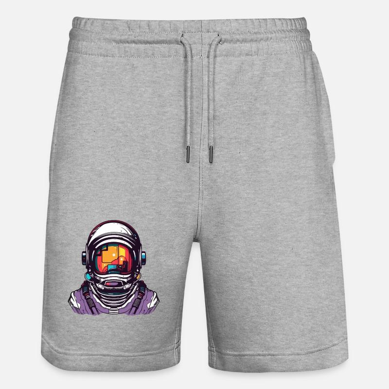Casque de bande dessinée d’astronaute - Short de jogging bio TRAINER Stanley/Stella unisexe - gris chiné