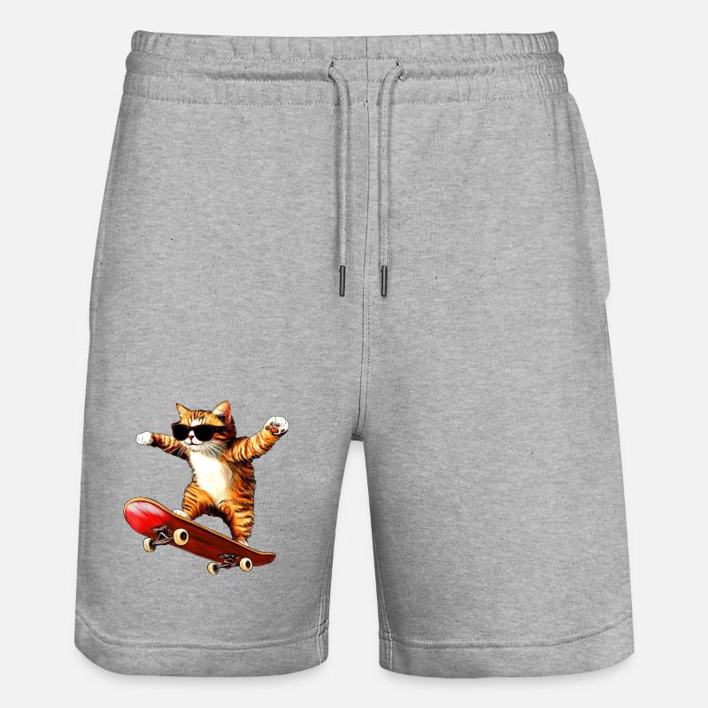 Skateboard pour chat - Short de jogging bio TRAINER Stanley/Stella unisexe - gris chiné