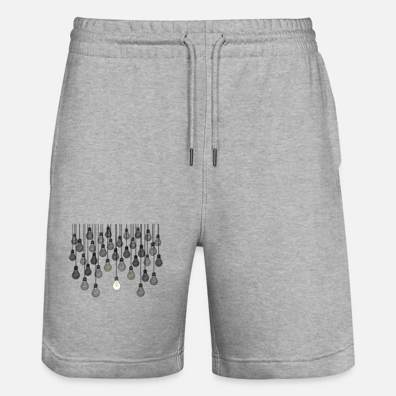 Graues Glühbirnen-Array mit einzigartiger Helligkeit - Stanley/Stella Unisex Bio Joggingshorts Trainer  - Grau meliert