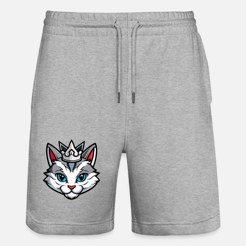 Couronne de tête symbole de chat - Short de jogging bio TRAINER Stanley/Stella unisexe - gris chiné