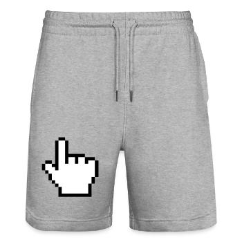 Original mouse hand - Stanley/Stella Trainer Unisex Organic Jogging Shorts - heather grey - Front - Nik (191cm) & Marisol (170cm)