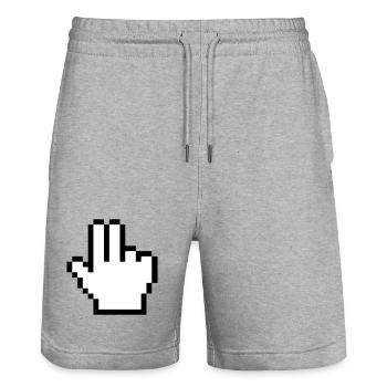 Mouse hand 2 fingers - Stanley/Stella Trainer Unisex Organic Jogging Shorts - heather grey - Front - Nik (191cm) & Marisol (170cm)