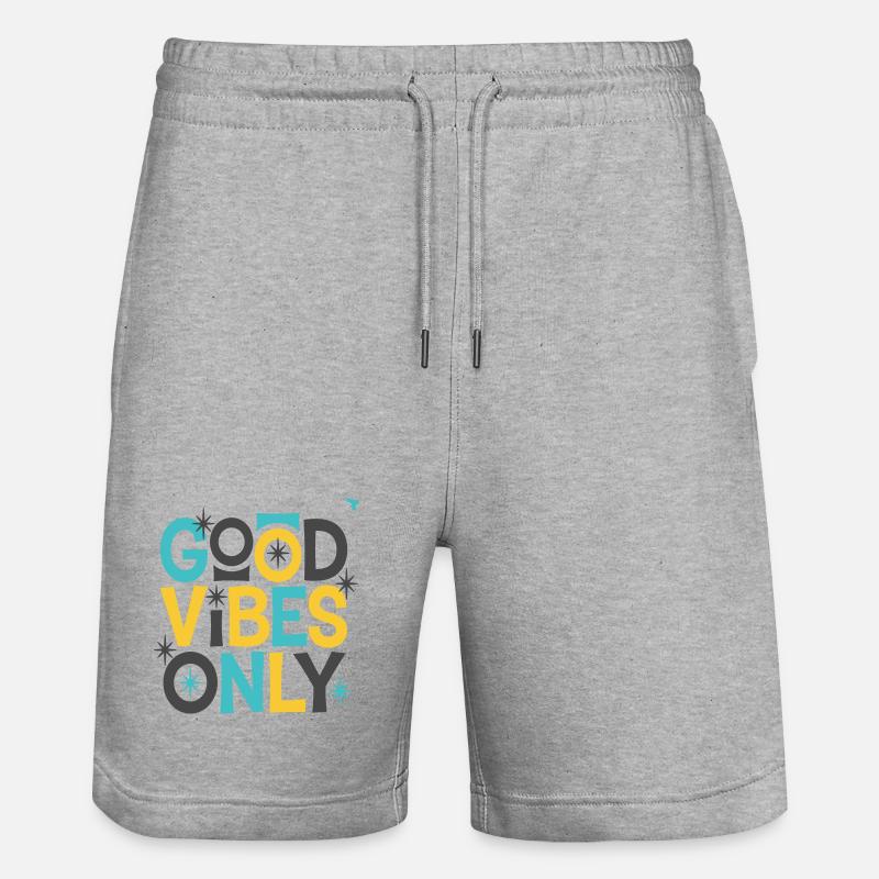 Bonnes Vibrations Uniquement ! - Short de jogging bio TRAINER Stanley/Stella unisexe - gris chiné