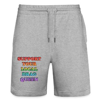 Soutenez votre drag queen locale - Short de jogging bio TRAINER Stanley/Stella unisexe - gris chiné - Devant - Nik (191cm) & Marisol (170cm)