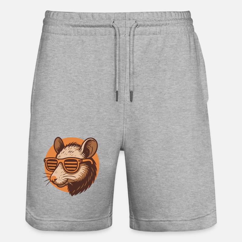 Rat avec des lunettes de soleil - Short de jogging bio TRAINER Stanley/Stella unisexe - gris chiné