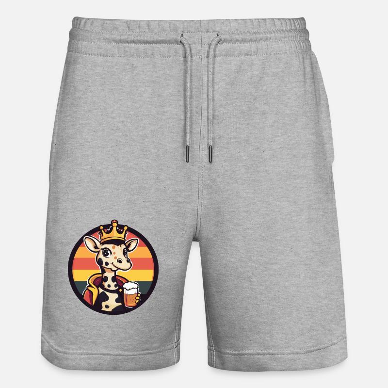 Bière girafe drôle - Short de jogging bio TRAINER Stanley/Stella unisexe - gris chiné