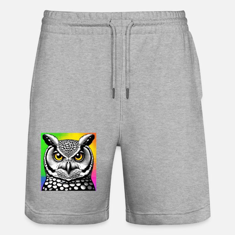 Eule - Stanley/Stella Unisex Bio Joggingshorts Trainer  - Grau meliert