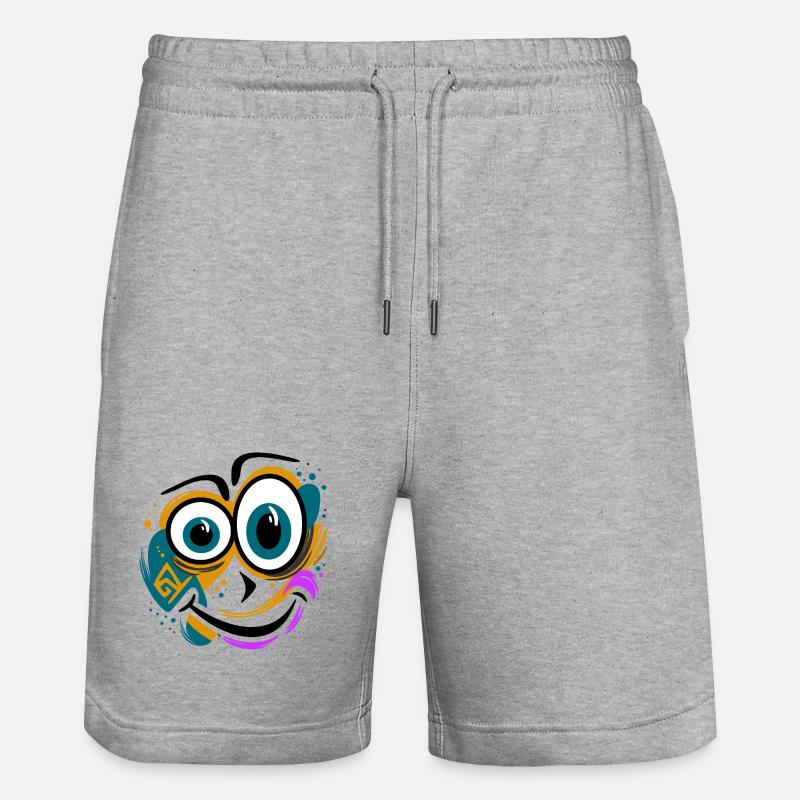 Drôle de visage éclaboussé - Short de jogging bio TRAINER Stanley/Stella unisexe - gris chiné