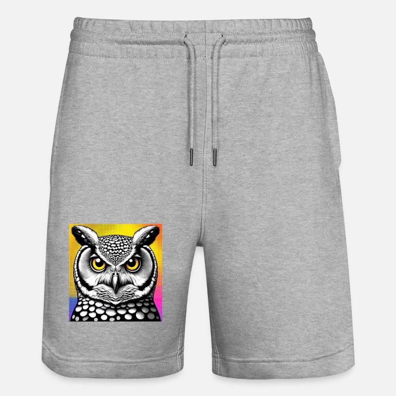 Eule - Stanley/Stella Unisex Bio Joggingshorts Trainer  - Grau meliert