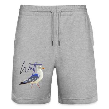 Nordsee Möwe Wattvogel Ostsee - Stanley/Stella Unisex Bio Joggingshorts Trainer  - Grau meliert - Vorne - Nik (191cm) & Marisol (170cm)