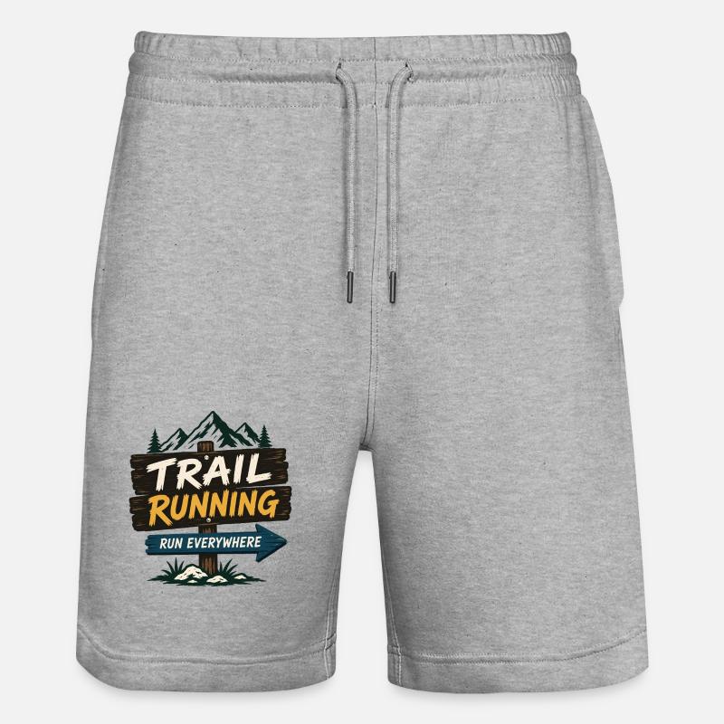 Course en sentier - Courez partout - Short de jogging bio TRAINER Stanley/Stella unisexe - gris chiné