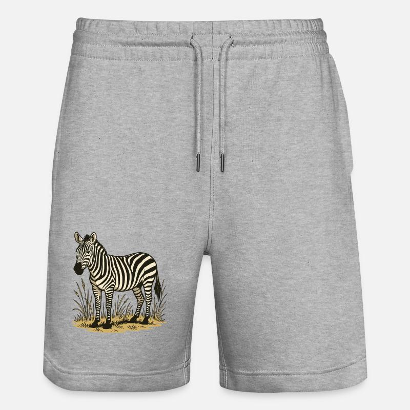 Zebra - Stanley/Stella Unisex Bio Joggingshorts Trainer  - Grau meliert