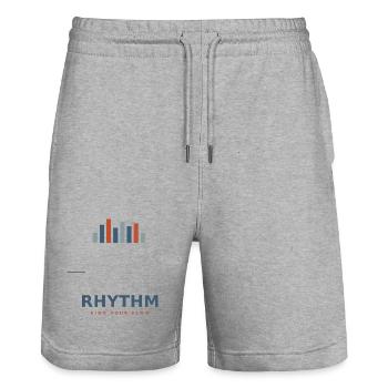 rhythm_design - Stanley/Stella Unisex Bio Joggingshorts Trainer  - Grau meliert - Vorne - Nik (191cm) & Marisol (170cm)