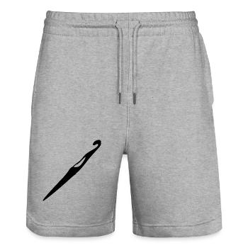 Crochet Crochet Hook Gift - Stanley/Stella Trainer Unisex Organic Jogging Shorts - heather grey - Front - Nik (191cm) & Marisol (170cm)