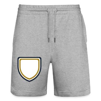 Coat of arms frame gold - design custom text - Stanley/Stella Trainer Unisex Organic Jogging Shorts - heather grey - Front - Nik (191cm) & Marisol (170cm)