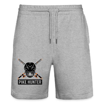 Graphique des cannes à pêche en brochet - Short de jogging bio TRAINER Stanley/Stella unisexe - gris chiné - Devant - Nik (191cm) & Marisol (170cm)