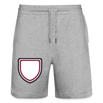 Coat of Arms Frame Bordeaux - Design your own text - Stanley/Stella Trainer Unisex Organic Jogging Shorts - heather grey - Front - Nik (191cm) & Marisol (170cm)