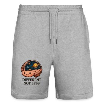 Cosmic brain space with planets - Stanley/Stella Trainer Unisex Organic Jogging Shorts - heather grey - Front - Nik (191cm) & Marisol (170cm)