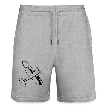 FLUGZEUG - Short de jogging bio TRAINER Stanley/Stella unisexe - gris chiné - Devant - Nik (191cm) & Marisol (170cm)