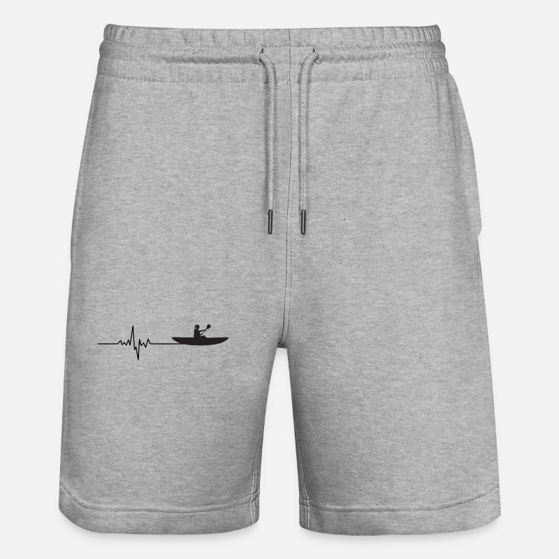 Herzschlag Ruderer – EKG Ruderboot Design - Stanley/Stella Unisex Bio Joggingshorts Trainer  - Grau meliert