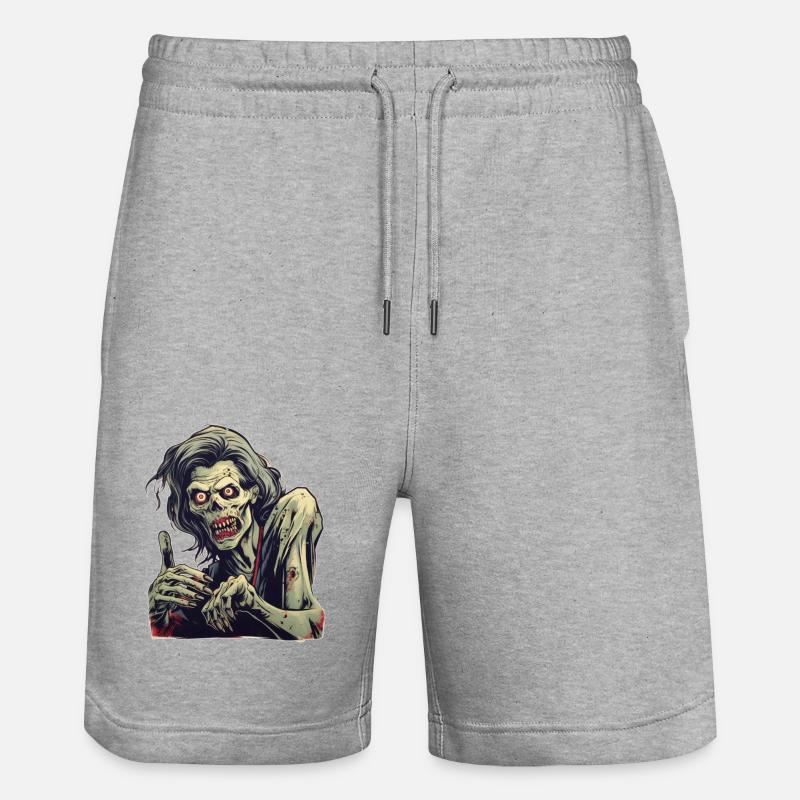 Zombie d’Halloween - Short de jogging bio TRAINER Stanley/Stella unisexe - gris chiné