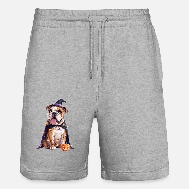 Bouledogue anglais Halloween - Short de jogging bio TRAINER Stanley/Stella unisexe - gris chiné