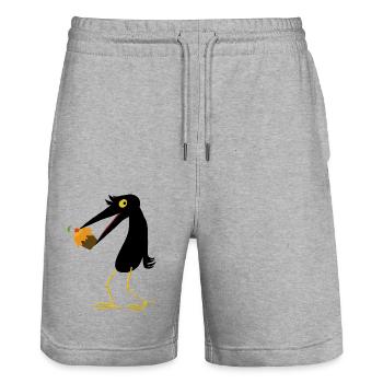 Kuchenvogel - Stanley/Stella Unisex Bio Joggingshorts Trainer  - Grau meliert - Vorne - Nik (191cm) & Marisol (170cm)