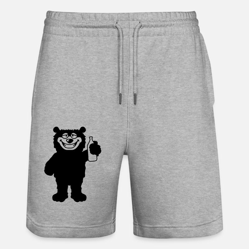 drunk_bear - Short de jogging bio TRAINER Stanley/Stella unisexe - gris chiné