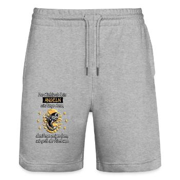 Fishing Fish Fish Angler Angel Gift - Stanley/Stella Trainer Unisex Organic Jogging Shorts - heather grey - Front - Nik (191cm) & Marisol (170cm)