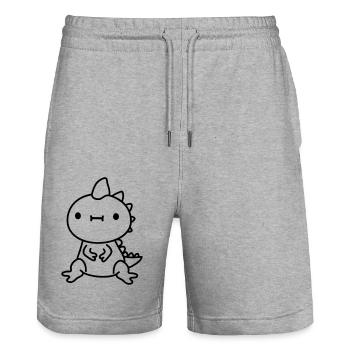 baby kawaii dragon - Stanley/Stella Trainer Unisex Organic Jogging Shorts - heather grey - Front - Nik (191cm) & Marisol (170cm)