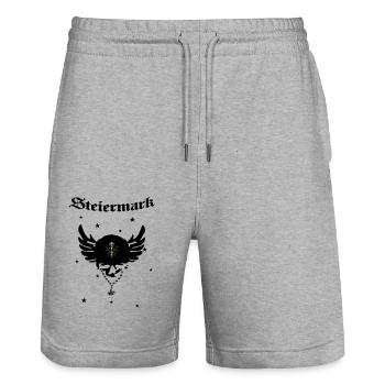 Steiermark - Stanley/Stella Unisex Bio Joggingshorts Trainer  - Grau meliert - Vorne - Nik (191cm) & Marisol (170cm)