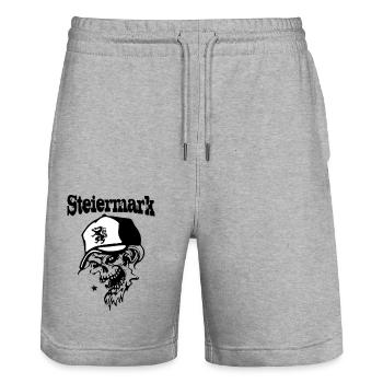 Steiermark - Stanley/Stella Unisex Bio Joggingshorts Trainer  - Grau meliert - Vorne - Nik (191cm) & Marisol (170cm)