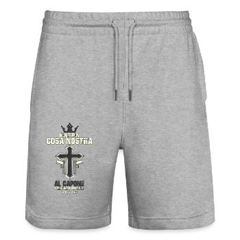 Capone - Stanley/Stella Unisex Bio Joggingshorts Trainer  - Grau meliert - Vorne - Nik (191cm) & Marisol (170cm)