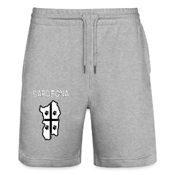 Sardinien - Stanley/Stella Unisex Bio Joggingshorts Trainer  - Grau meliert - Vorne - Nik (191cm) & Marisol (170cm)