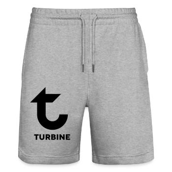 Turbine basics - Stanley/Stella Trainer Unisex Organic Jogging Shorts - heather grey - Front - Nik (191cm) & Marisol (170cm)