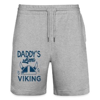 petit viking de papa naissance grossesse - Short de jogging bio TRAINER Stanley/Stella unisexe - gris chiné - Devant - Nik (191cm) & Marisol (170cm)