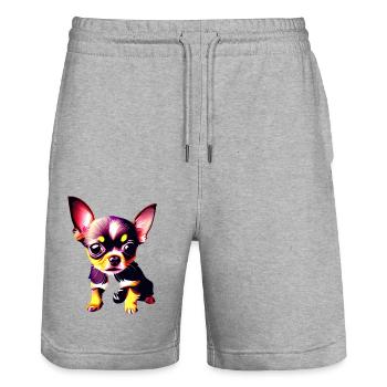 Chien Chihuahua Dog Propriétaire Chihuahua Puppy Dogs - Short de jogging bio TRAINER Stanley/Stella unisexe - gris chiné - Devant - Nik (191cm) & Marisol (170cm)