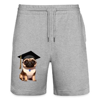 Bulldog Dogs Bachelor Dog Dog Owner - Short de jogging bio TRAINER Stanley/Stella unisexe - gris chiné - Devant - Nik (191cm) & Marisol (170cm)