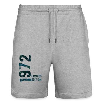 1972 - Stanley/Stella Trainer Unisex Organic Jogging Shorts - heather grey - Front - Nik (191cm) & Marisol (170cm)