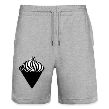 Eine leckere Waffel Eiscreme - Stanley/Stella Unisex Bio Joggingshorts Trainer  - Grau meliert - Vorne - Nik (191cm) & Marisol (170cm)