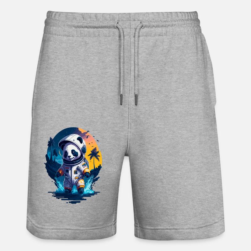 Mignon Panda Astronaute - Short de jogging bio TRAINER Stanley/Stella unisexe - gris chiné