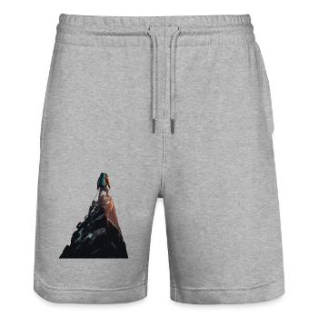 Bergsteiger - Stanley/Stella Unisex Bio Joggingshorts Trainer  - Grau meliert - Vorne - Nik (191cm) & Marisol (170cm)