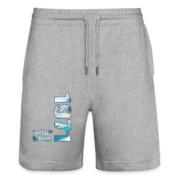 1971 Limited Edition T-Shirt Geburtstags Idee - Stanley/Stella Unisex Bio Joggingshorts Trainer  - Grau meliert - Vorne - Nik (191cm) & Marisol (170cm)